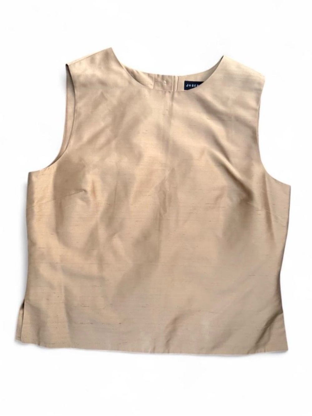 100% raw silk gold sleeveless top size 10 button up back size 10 wide straps